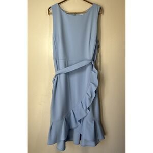 Calvin Klein Dress Size 16 Fit & Flare Ruffle Belted Formal Event Party READ NWT